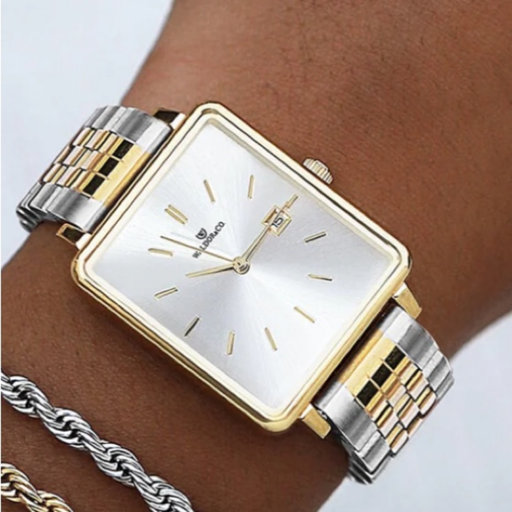 NWT/NIB Waldor & Co. ladies “Delight 32 Chelsea” 22 carat gold-plated SS watch